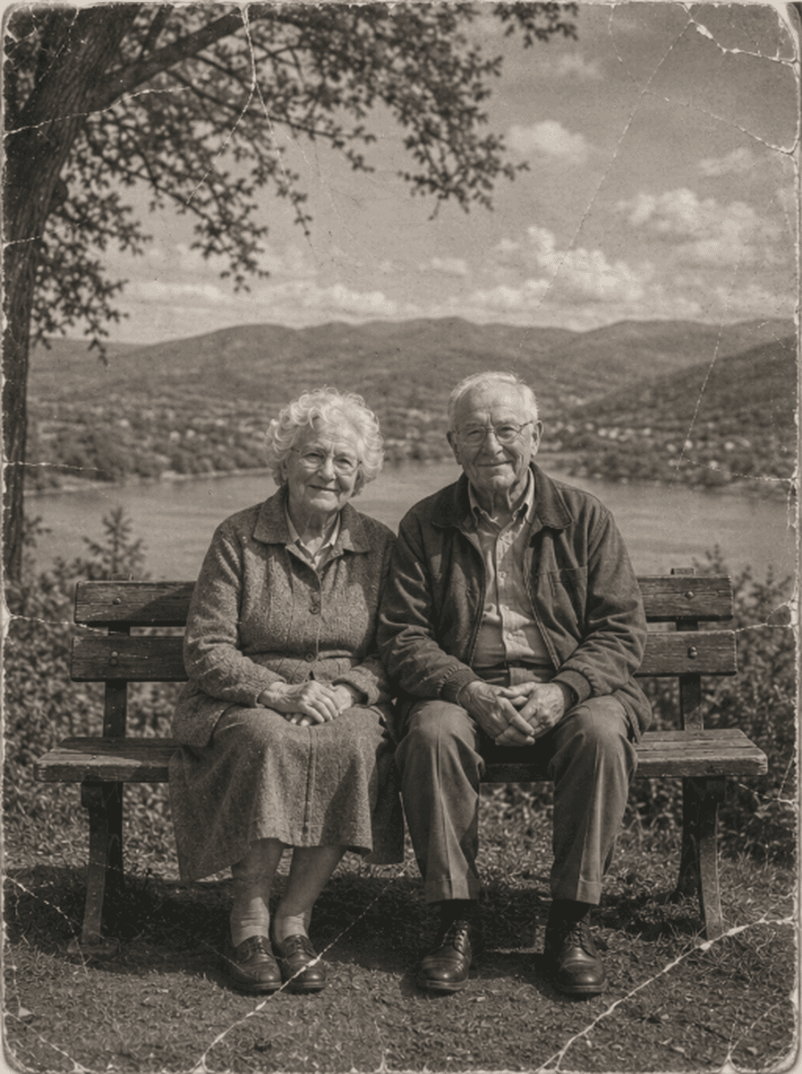 Original damaged, scratched, and faded vintage photograph before AI restoration